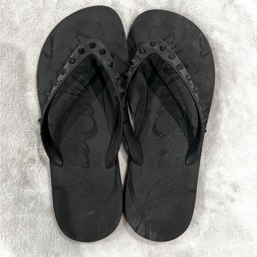 Louboutin spiked flip flops. Size 40